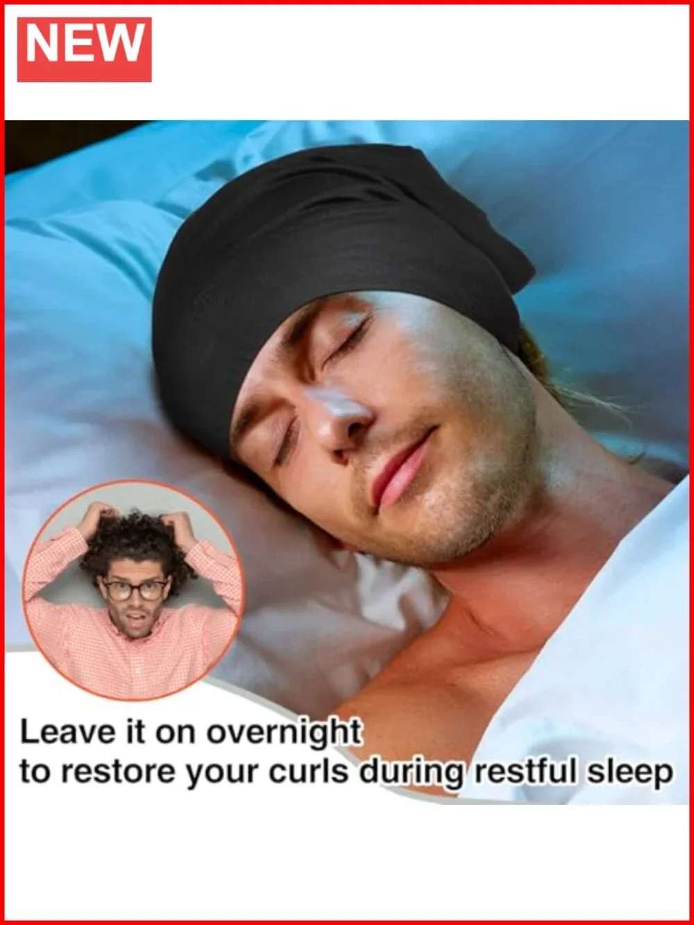 4 Pack Silk Satin Lined Bonnet for Sleeping Slouchy Men Night Sleep Cap Stretch